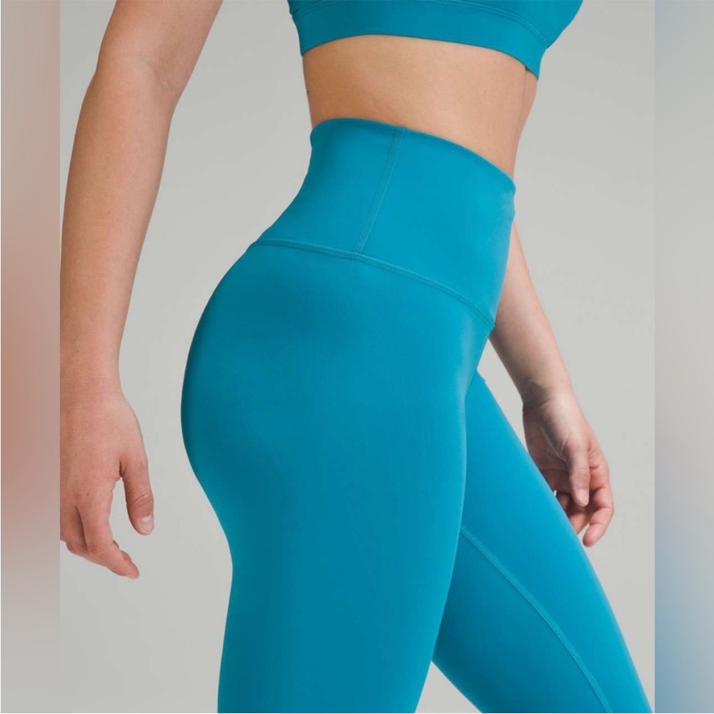 NWT Lululemon Wunder Train High-Rise Tight cropped 23”| Hawaiian Blue turquoise